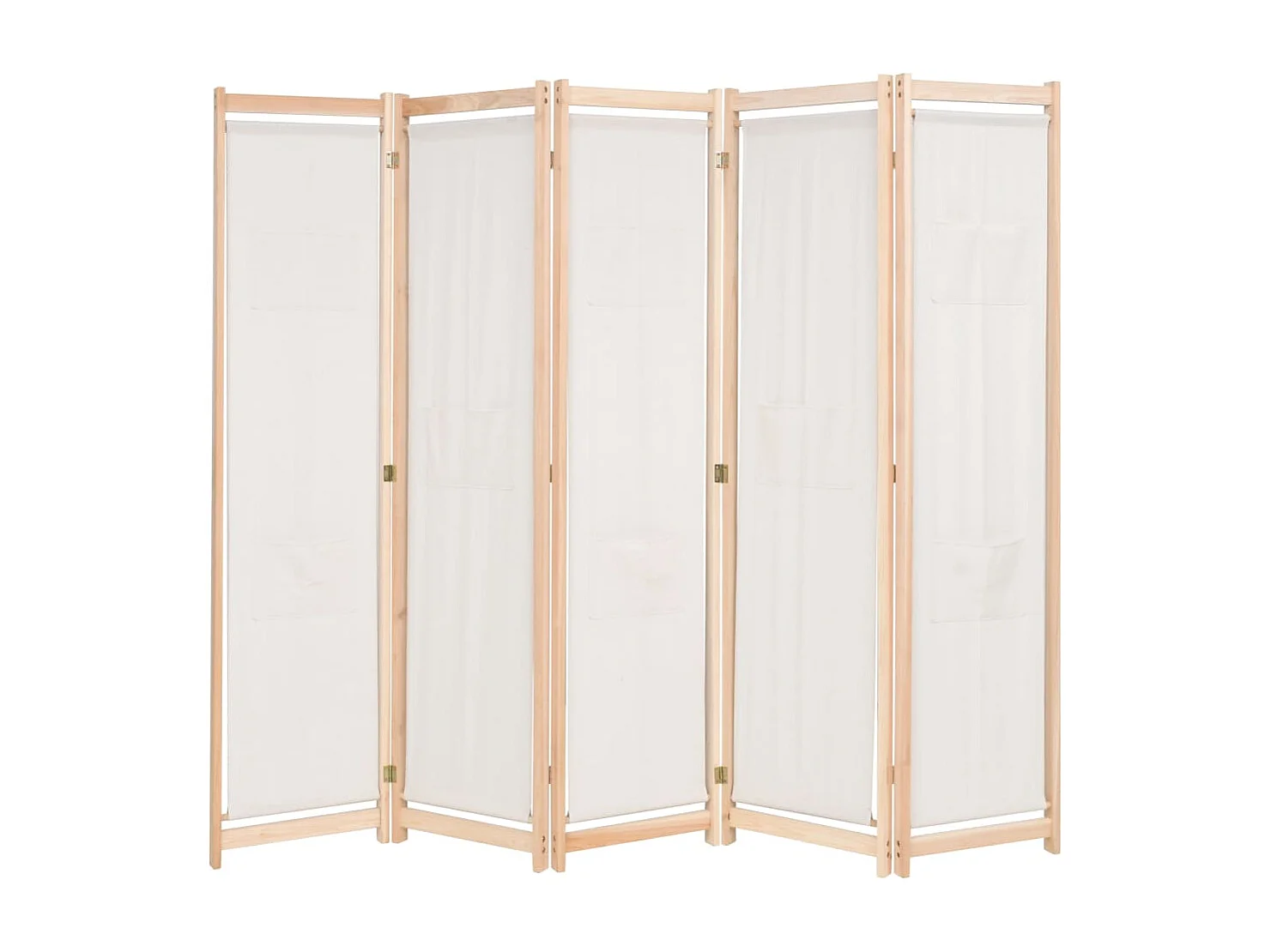 Cloison de séparation 5 panneaux Crème 200 x 170 x 4 cm Tissu