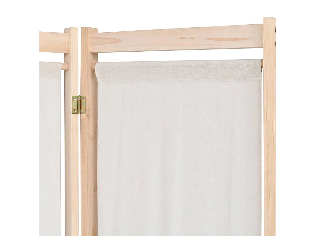 Paravent 5 panneaux Crème 200 x 170 x 4 cm Tissu
