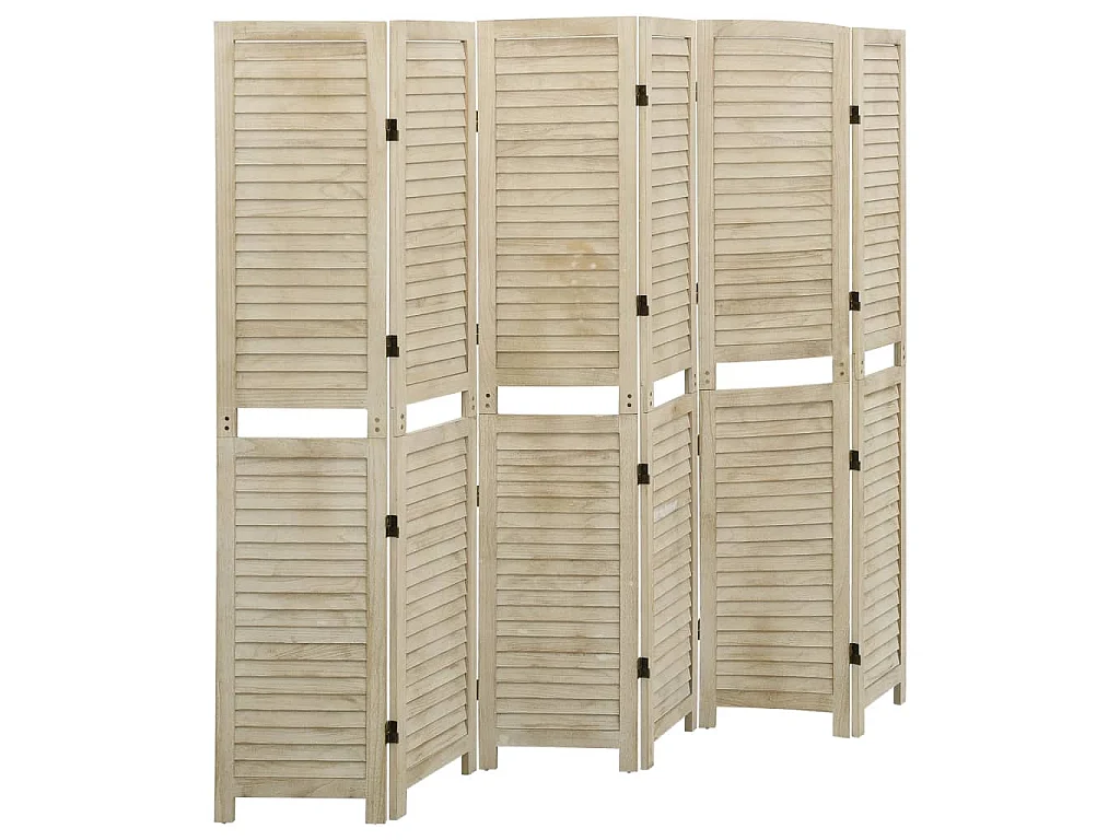 Paravent 6 panneaux 210x165 cm Bois de Paulownia