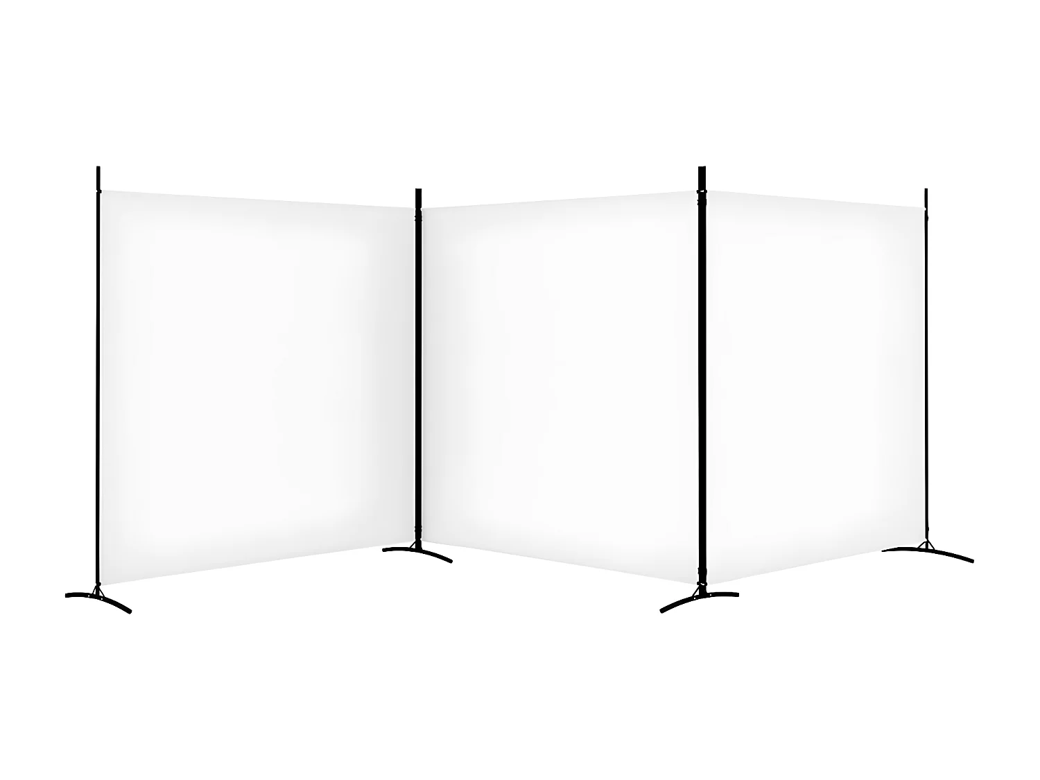 Cloison de séparation 3 panneaux Blanc 525x180 cm Tissu