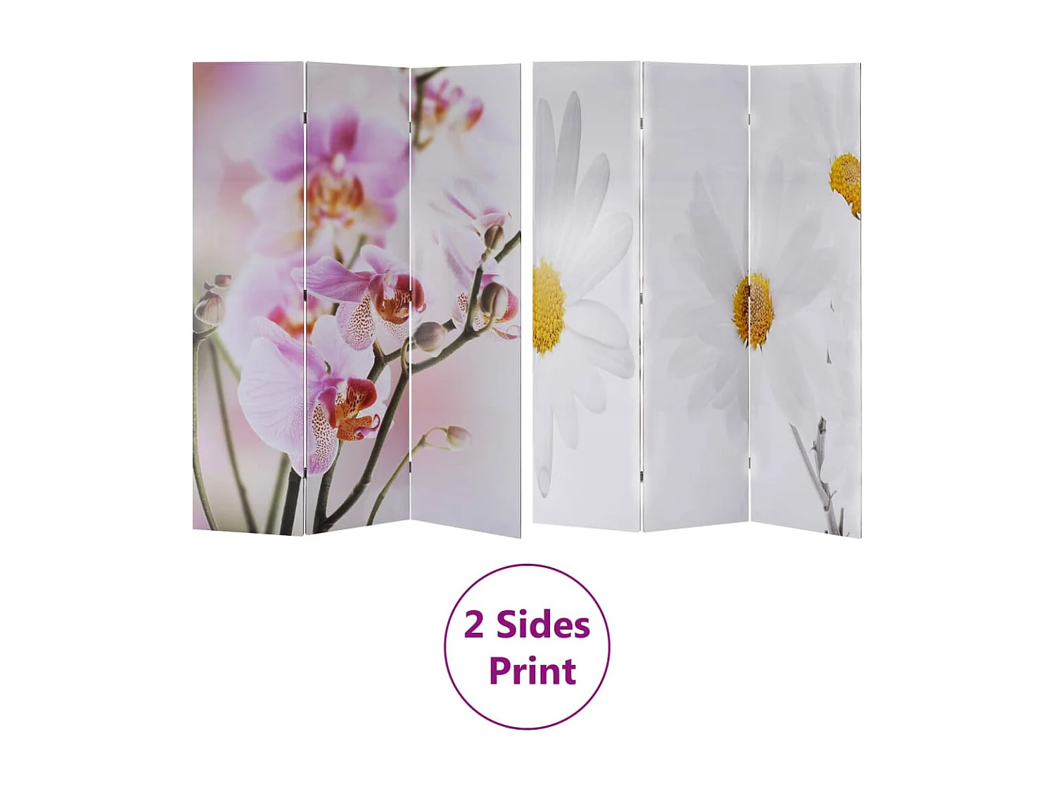 Cloison de séparation pliable 120 x 170 cm Fleur