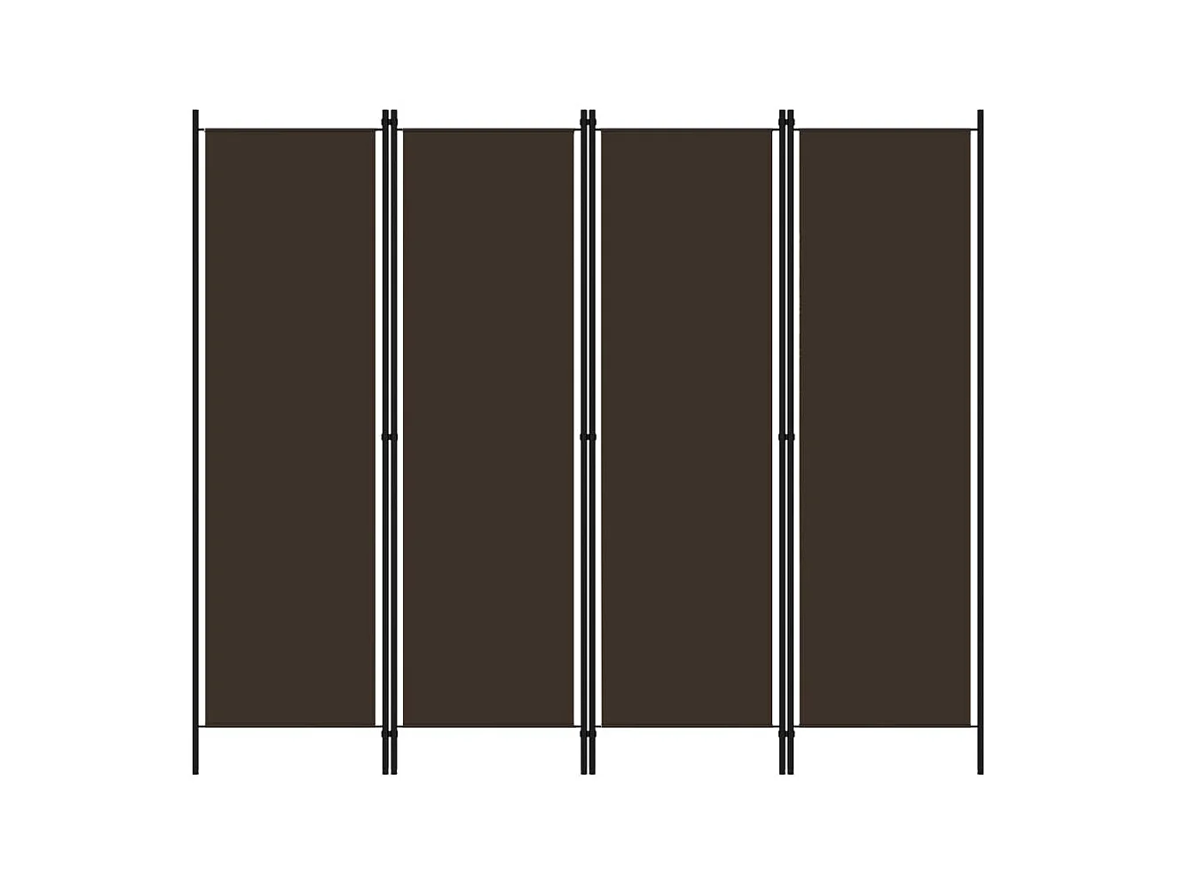 Kamerscherm met 4 panelen 200x180 cm bruin