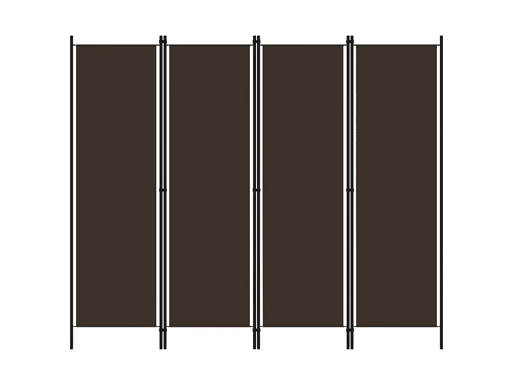 Cloison de séparation 4 panneaux Marron 200x180 cm
