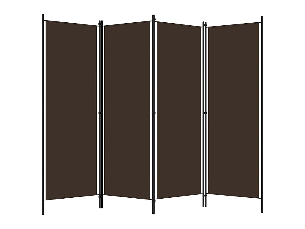 Cloison de séparation 4 panneaux Marron 200x180 cm