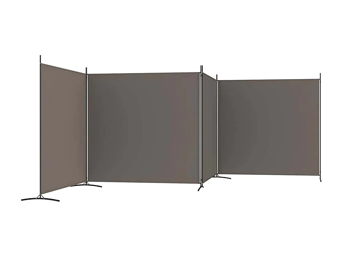Cloison de séparation 4 panneaux Anthracite 698x180 cm Tissu