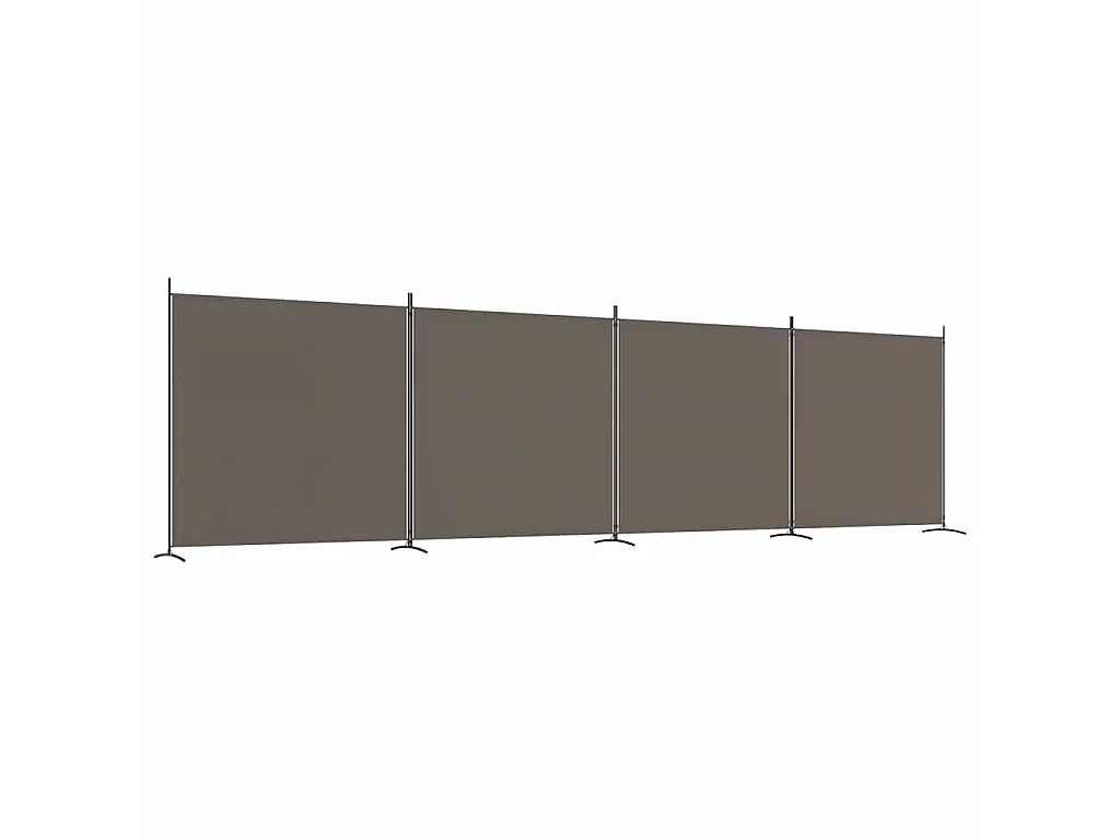 Cloison de séparation 4 panneaux Anthracite 698x180 cm Tissu