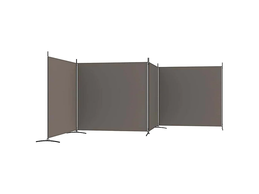 Cloison de séparation 4 panneaux Anthracite 698x180 cm Tissu