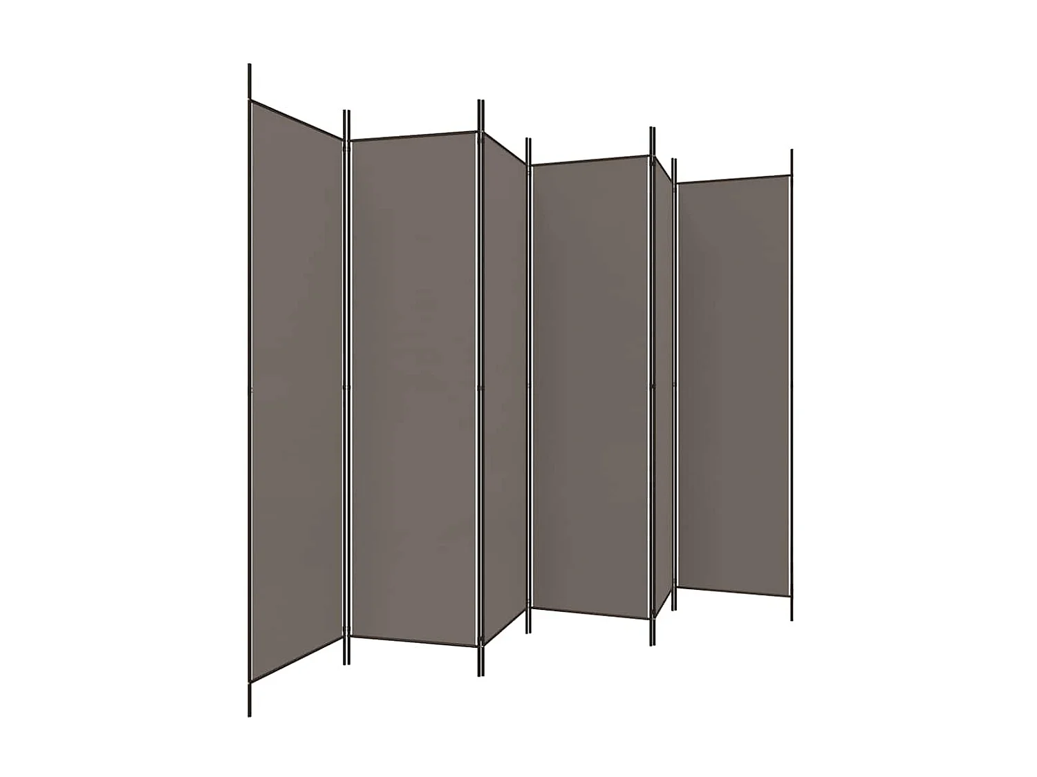 Cloison de séparation 6 panneaux Anthracite 300x200 cm Tissu