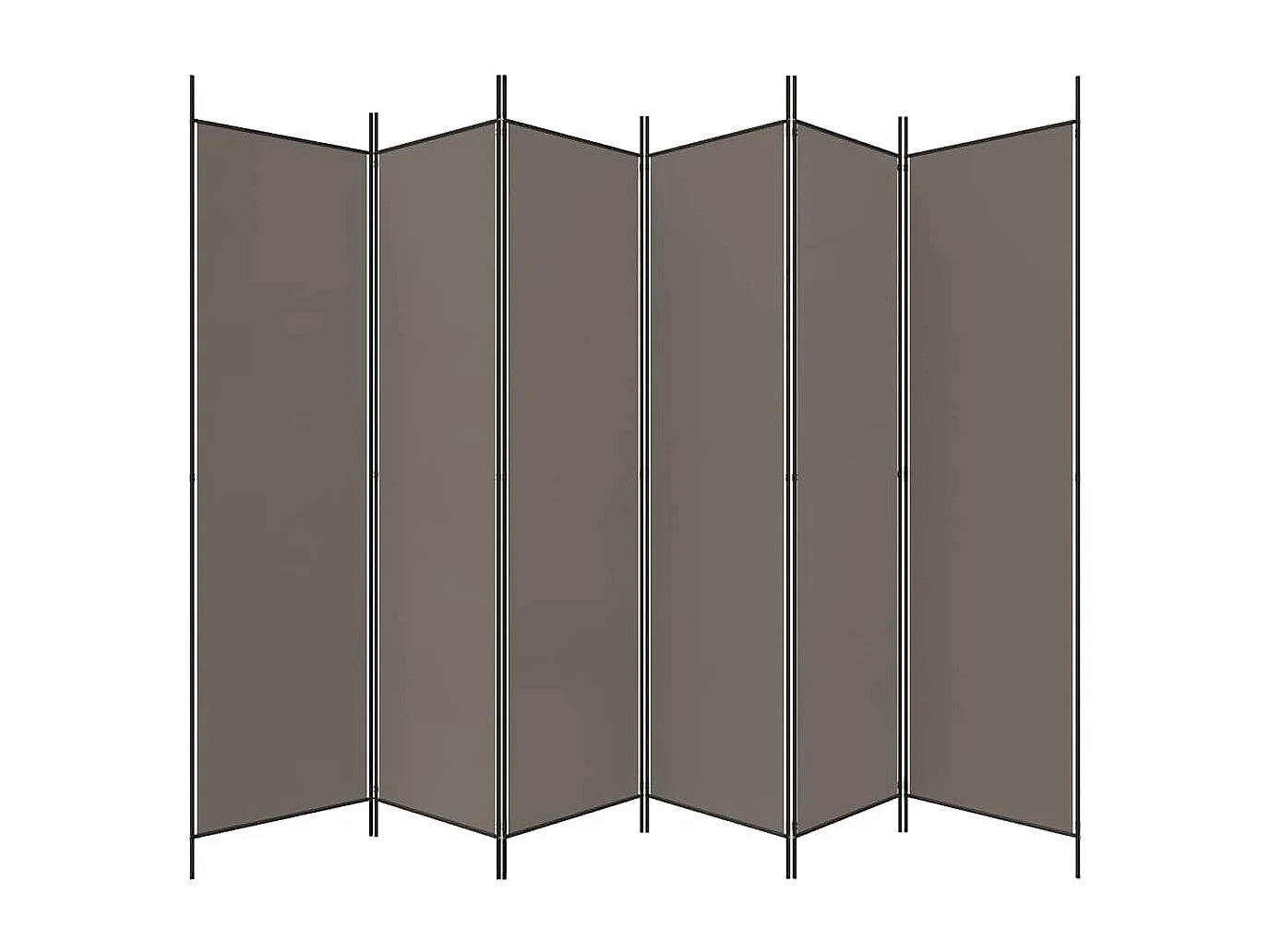 Cloison de séparation 6 panneaux Anthracite 300x200 cm Tissu