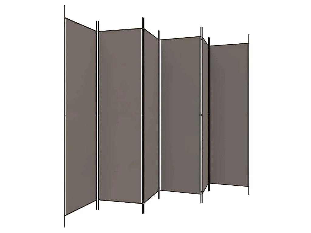Paravent 6 panneaux Anthracite 300x200 cm Tissu