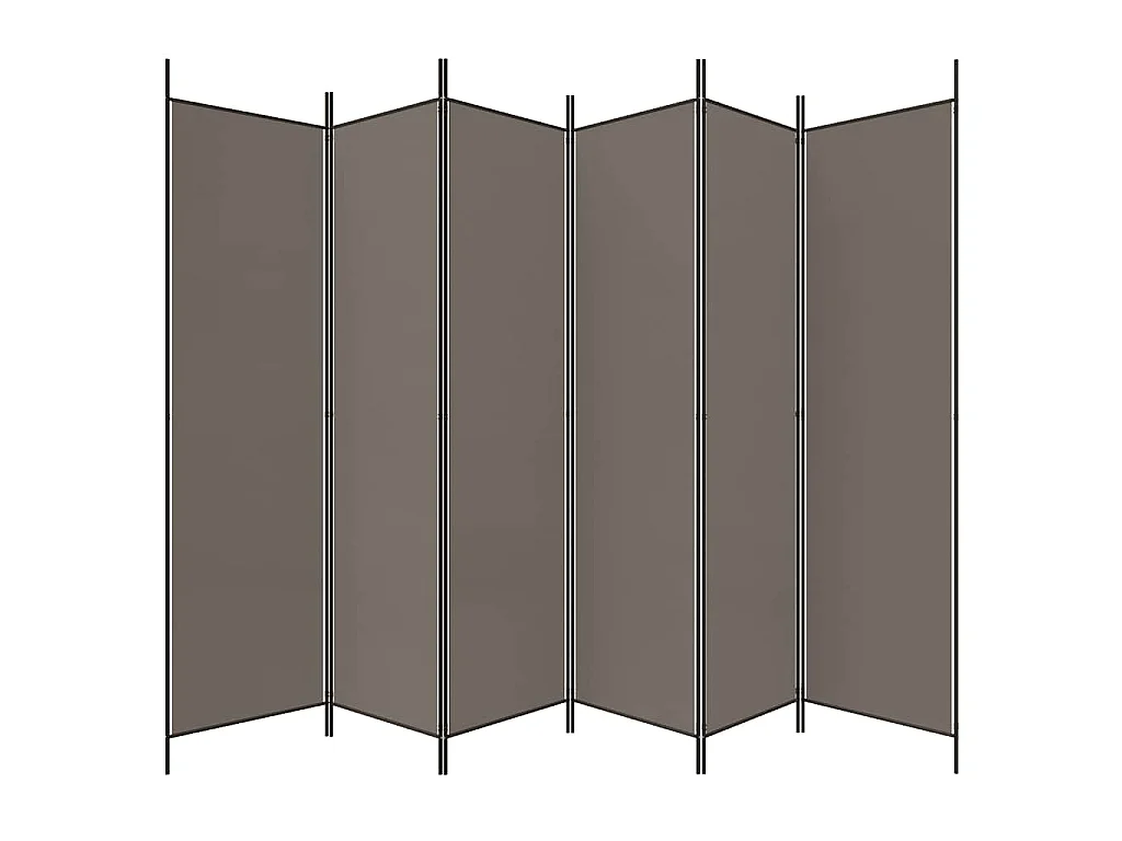 Paravent 6 panneaux Anthracite 300x200 cm Tissu