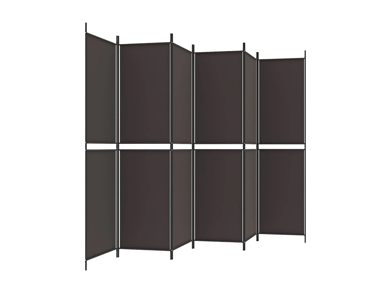 Cloison de séparation 6 panneaux Marron 300x200 cm Tissu