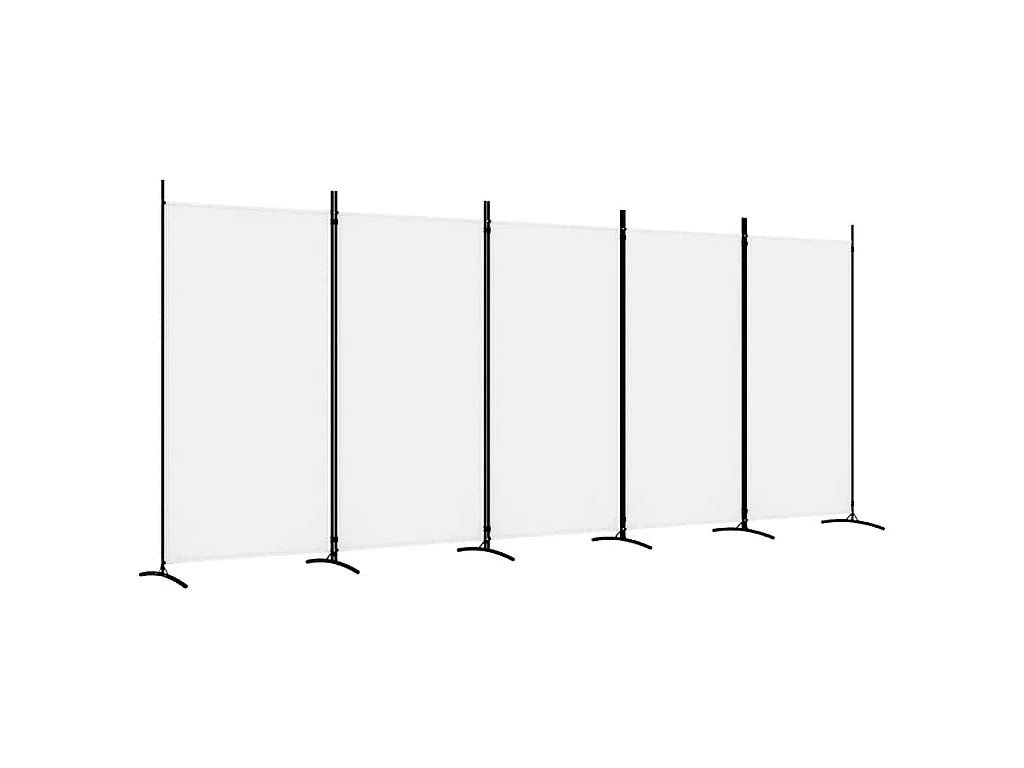 Divisorio a 5 Pannelli Bianco 433x180 cm Tessuto