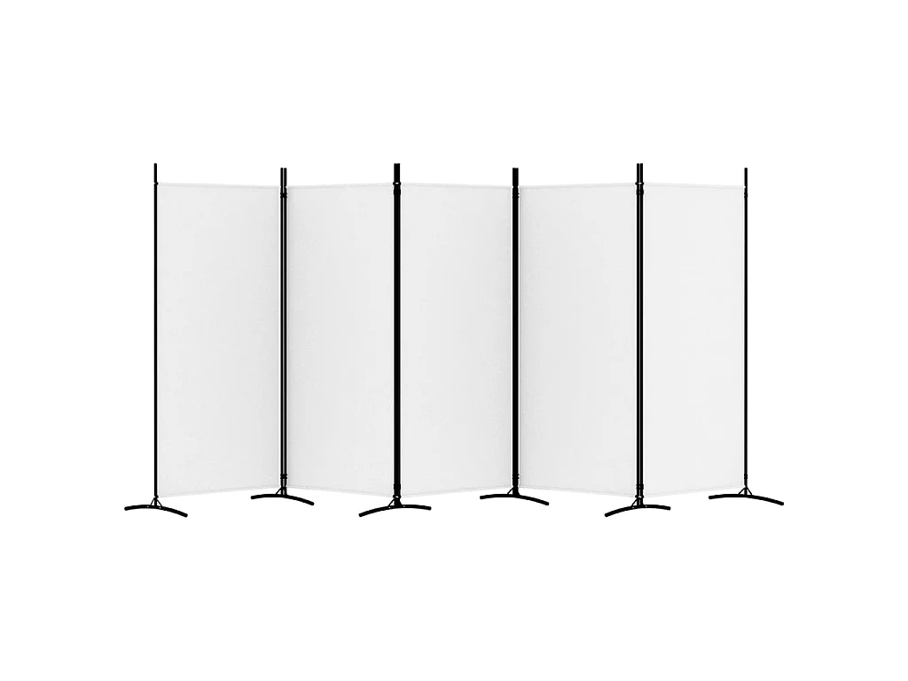 Divisorio a 5 Pannelli Bianco 433x180 cm Tessuto
