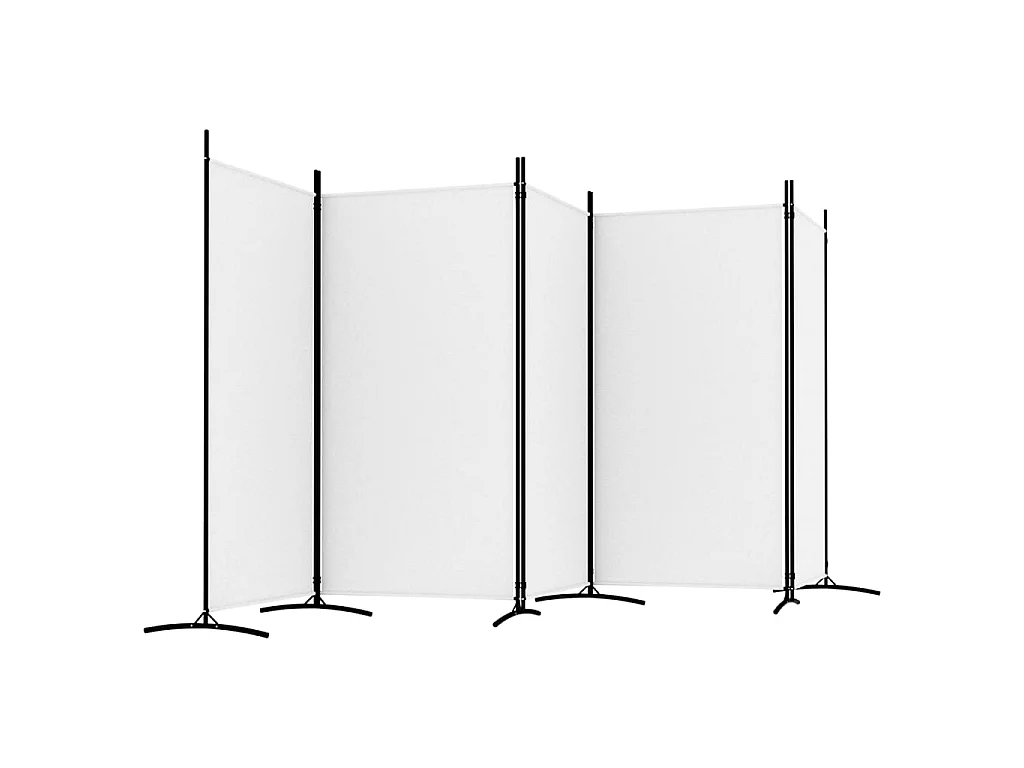 Divisorio a 5 Pannelli Bianco 433x180 cm Tessuto