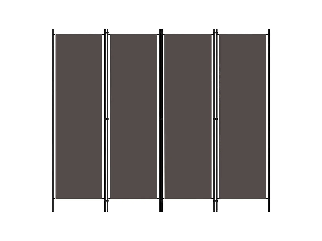 Kamerscherm met 4 panelen 200x180 cm antraciet