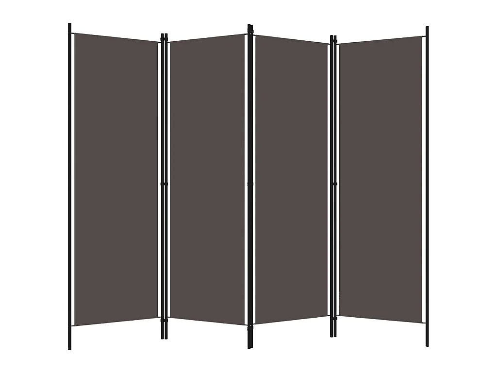 4-tlg. Raumteiler Anthrazit 200x180 cm