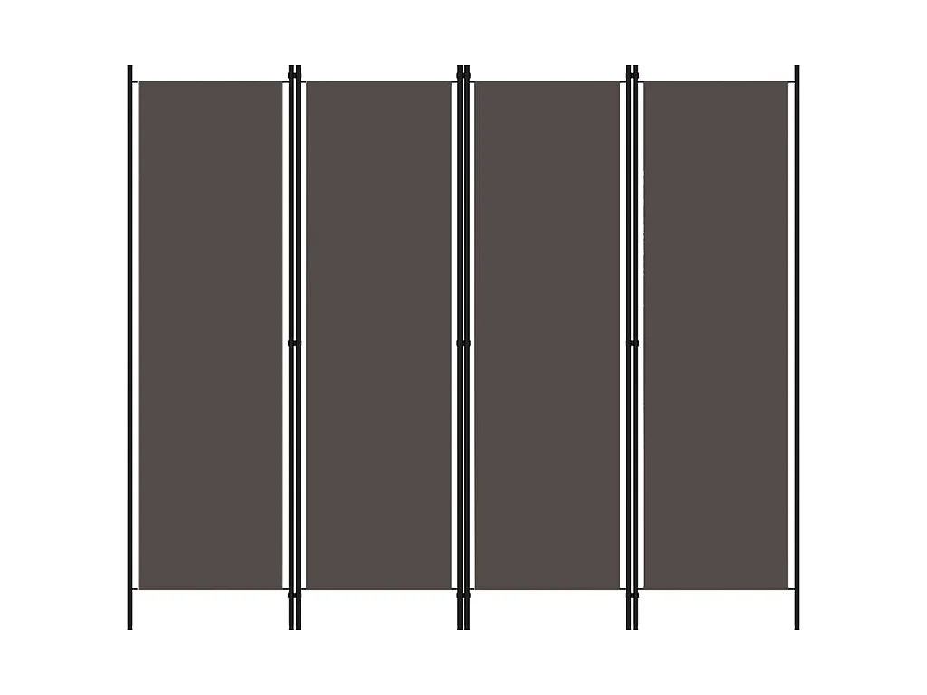 4-tlg. Raumteiler Anthrazit 200x180 cm