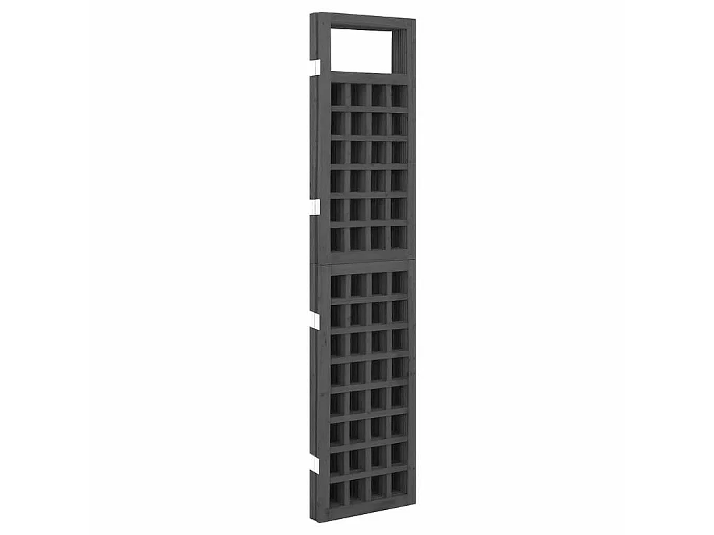 Spalier/Paravent 4-teilig Massivholz Tanne Schwarz 161x180 cm