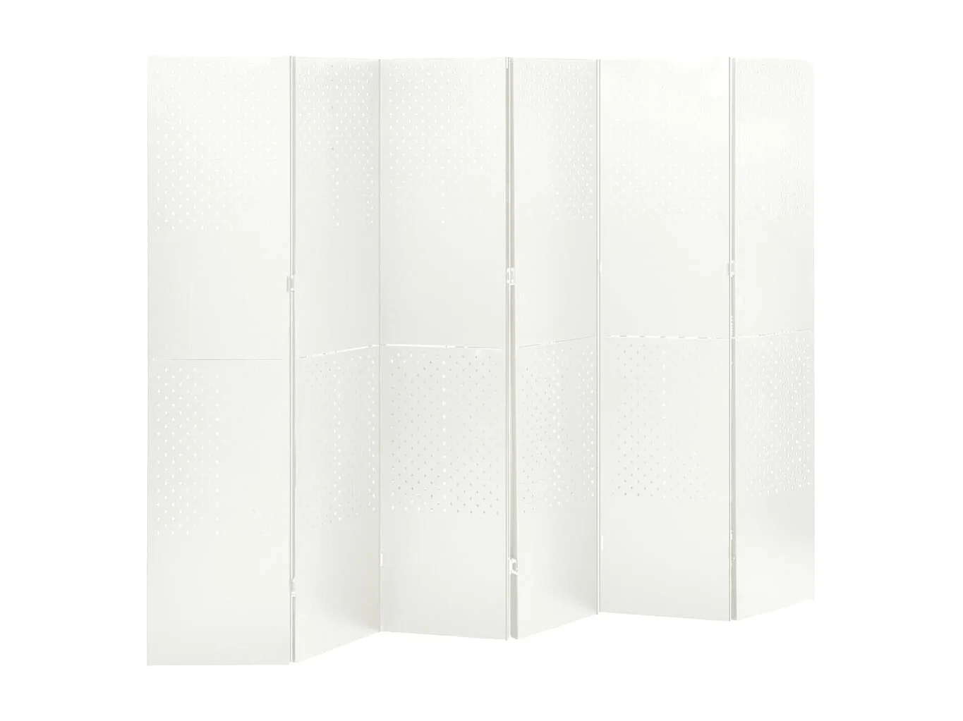 Cloison de séparation 6 panneaux Blanc 240x180 cm Acier