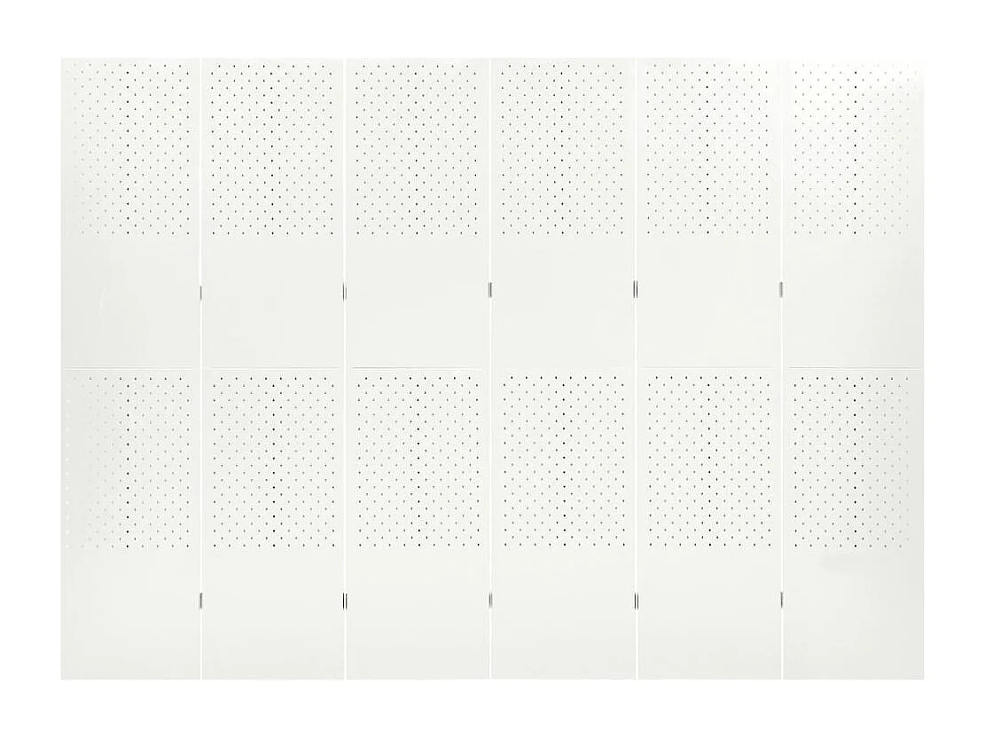 Cloison de séparation 6 panneaux Blanc 240x180 cm Acier