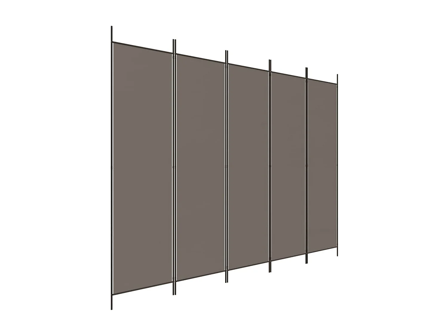Cloison de séparation 5 panneaux Anthracite 250x220 cm Tissu