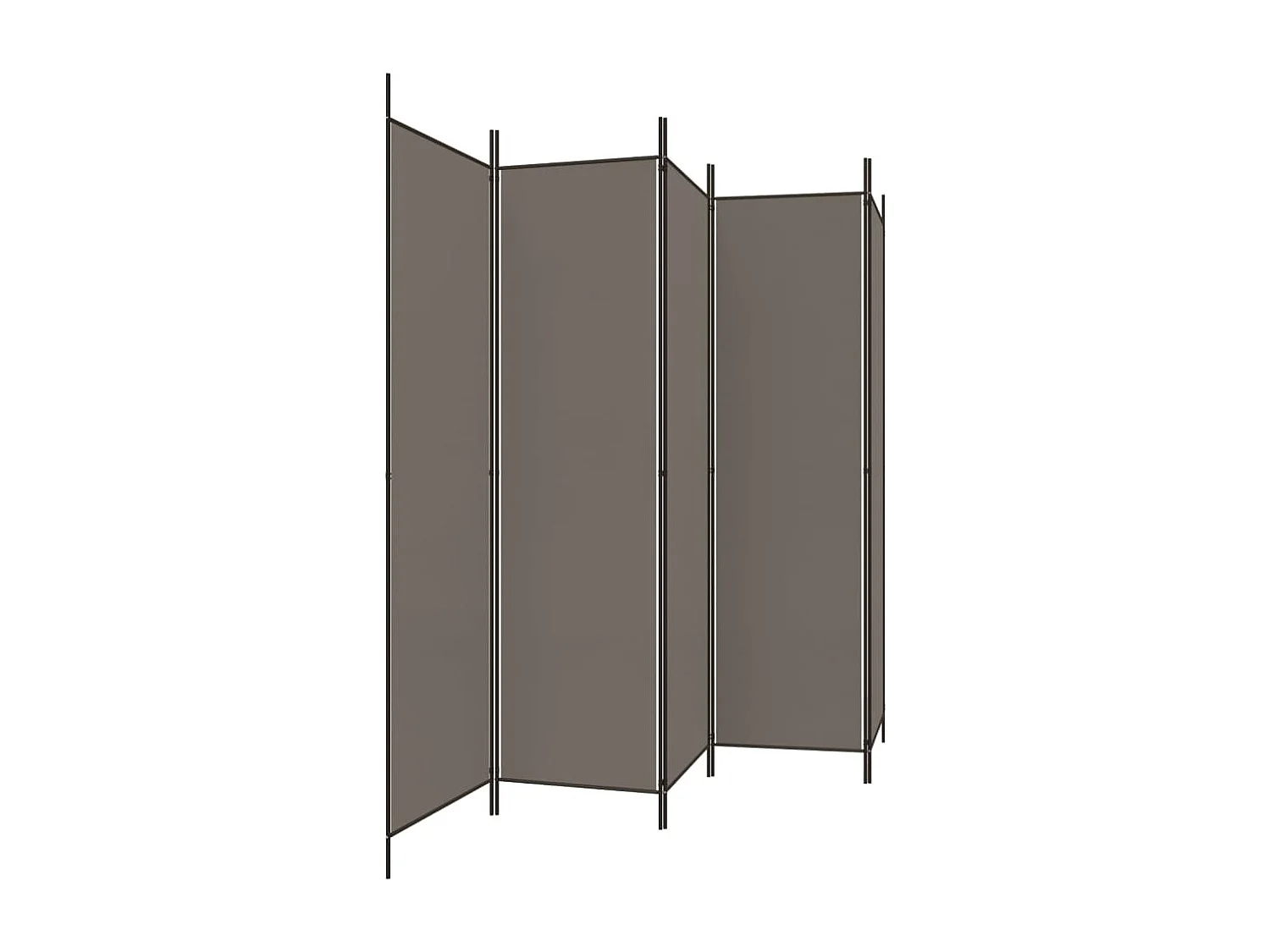 Cloison de séparation 5 panneaux Anthracite 250x220 cm Tissu