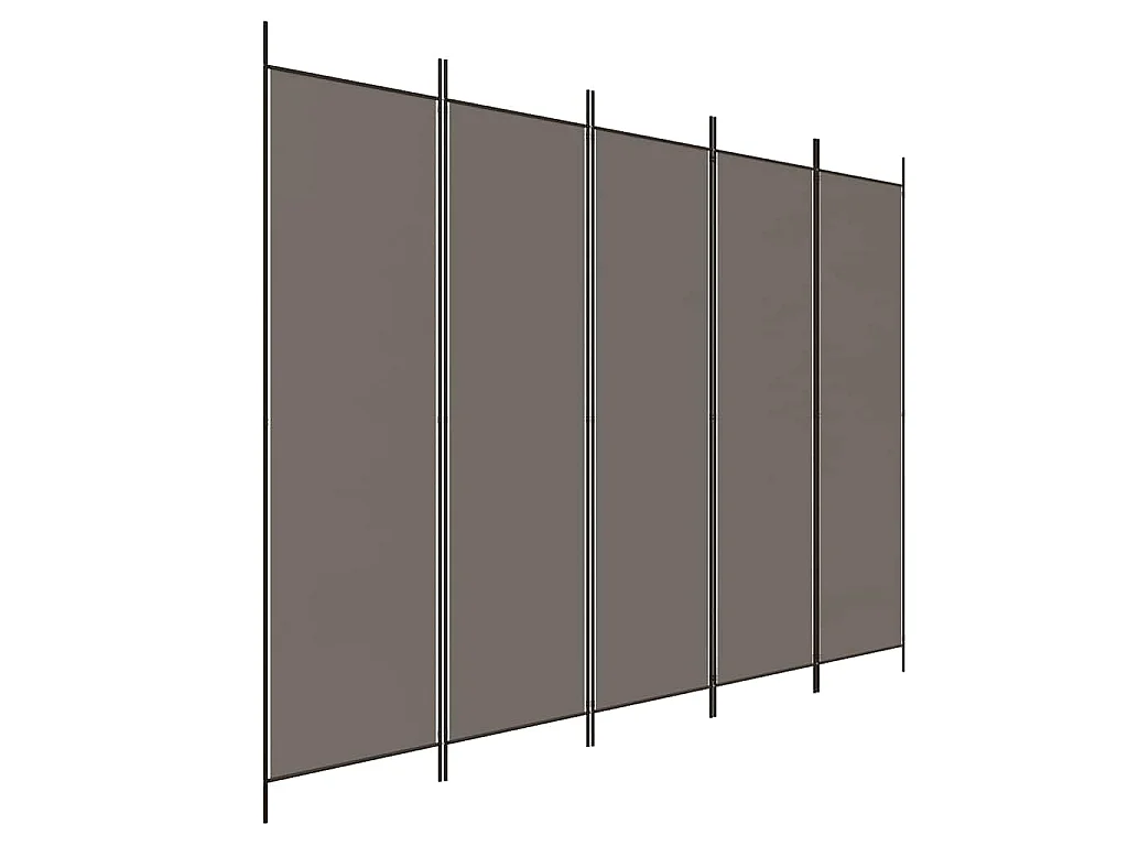 Kamerscherm met 5 panelen 250x220 cm stof antracietkleurig