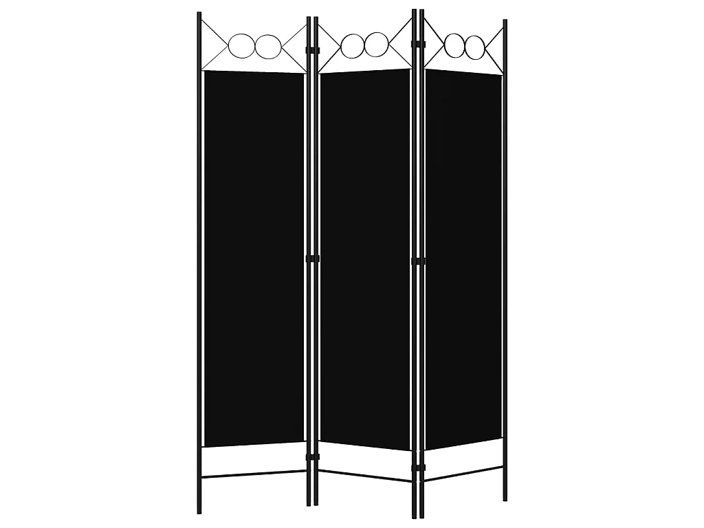 Kamerscherm met 3 panelen 120x180 cm zwart