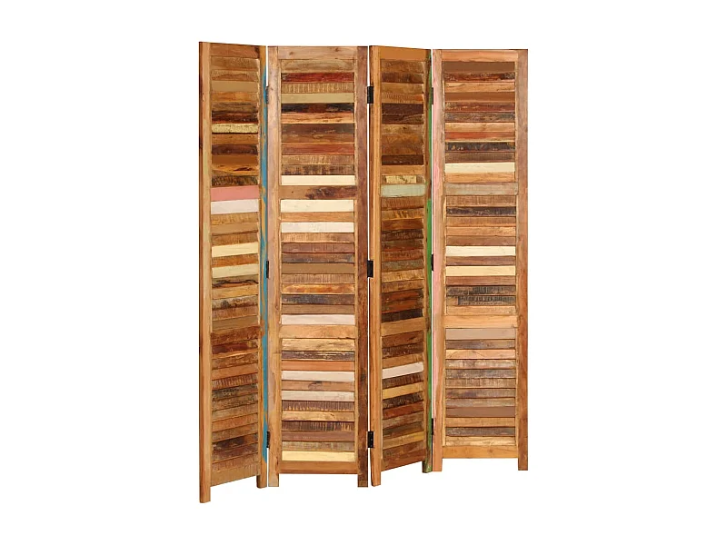 Biombo de divisão em madeira recuperada maciça 170 cm