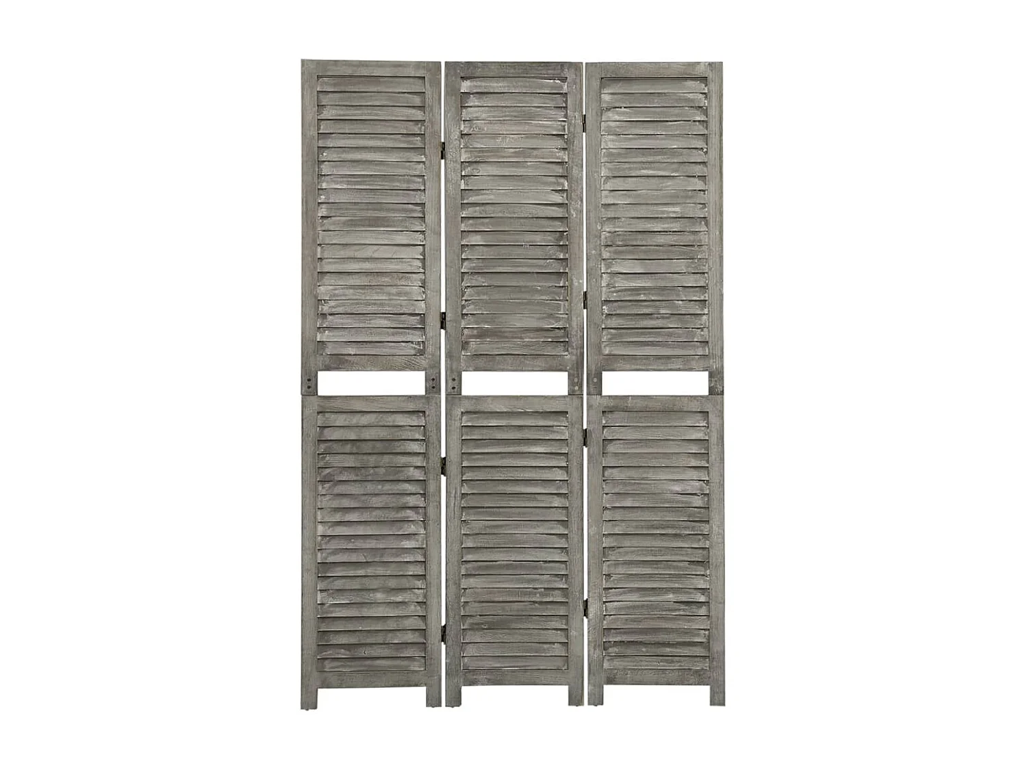 Cloison de séparation 3 panneaux Gris 106,5x166 cm Bois solide