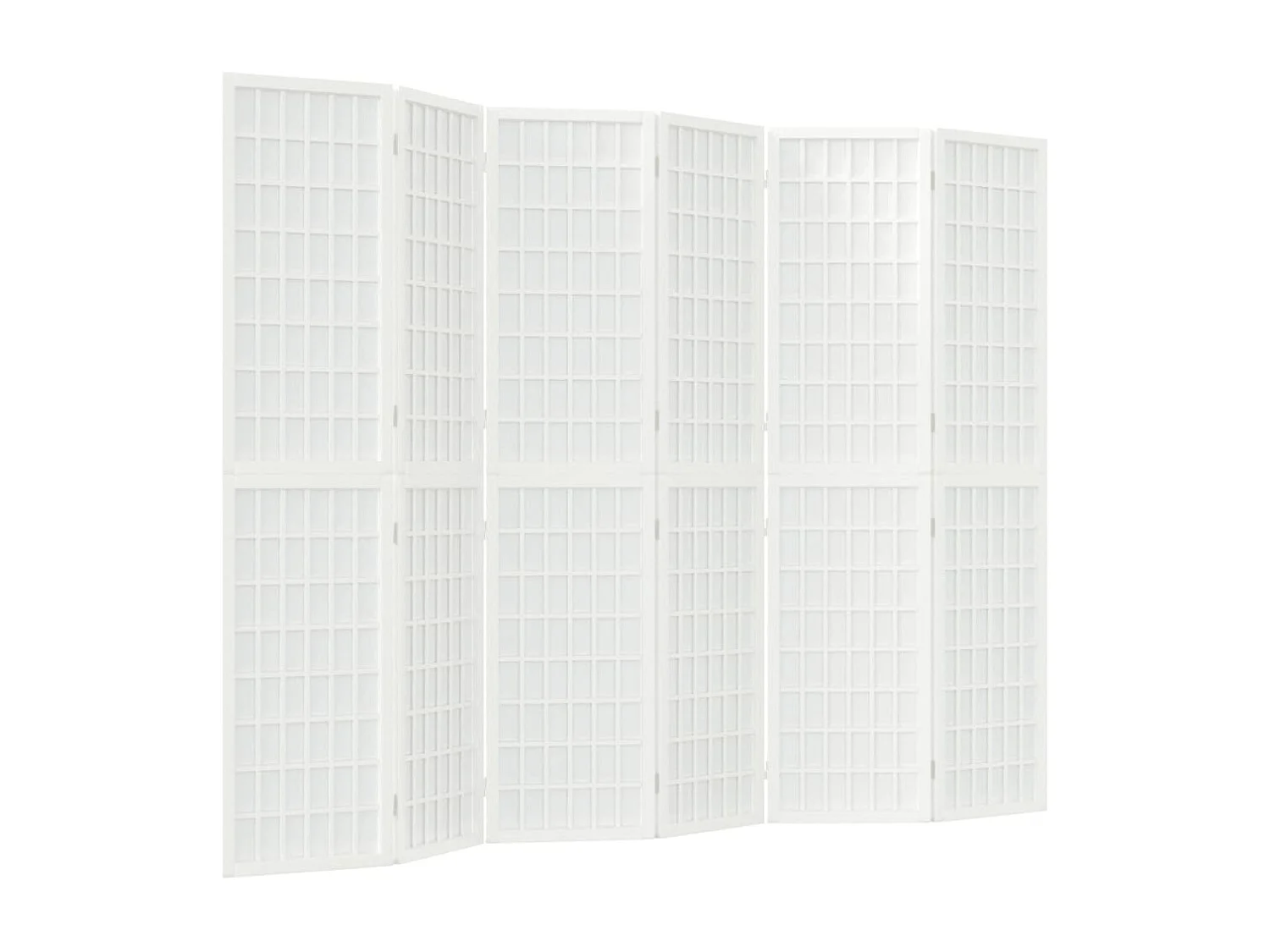 Biombo plegable con 6 paneles estilo japonés blanco 240x170 cm