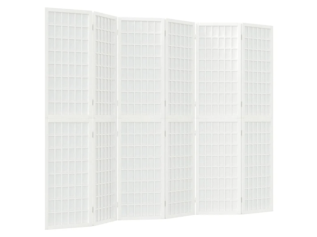 Kamerscherm inklapbaar 6 panelen Japanse stijl 240x170 cm wit
