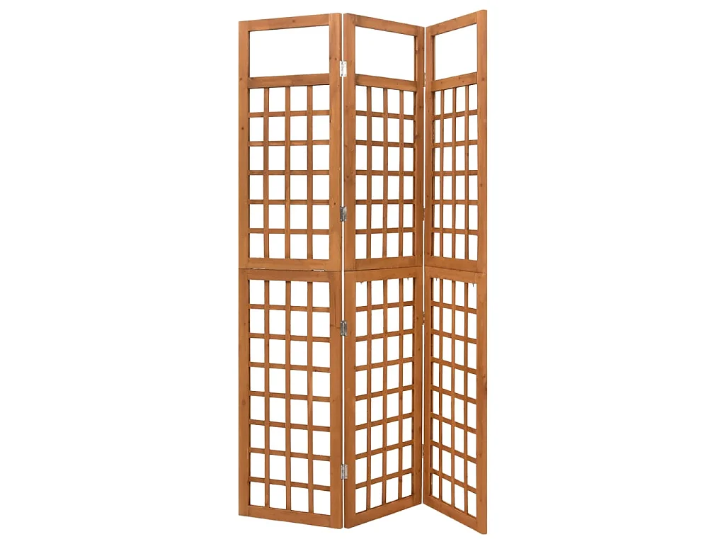 Biombo/Enrejado de 3 paneles madera maciza abeto 121x180,5 cm