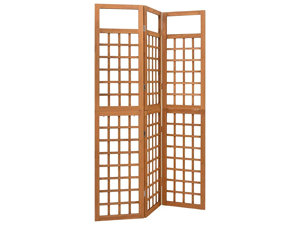 Biombo/Enrejado de 3 paneles madera maciza abeto 121x180,5 cm
