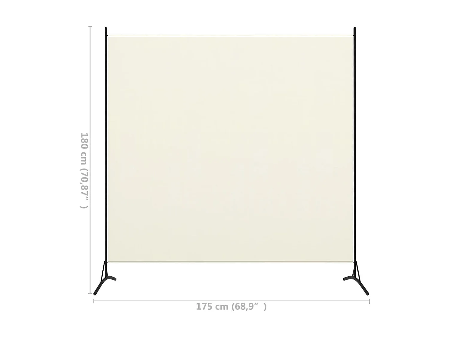 Ścianka działowa z 1 panelem 175x180 cm tkanina biała