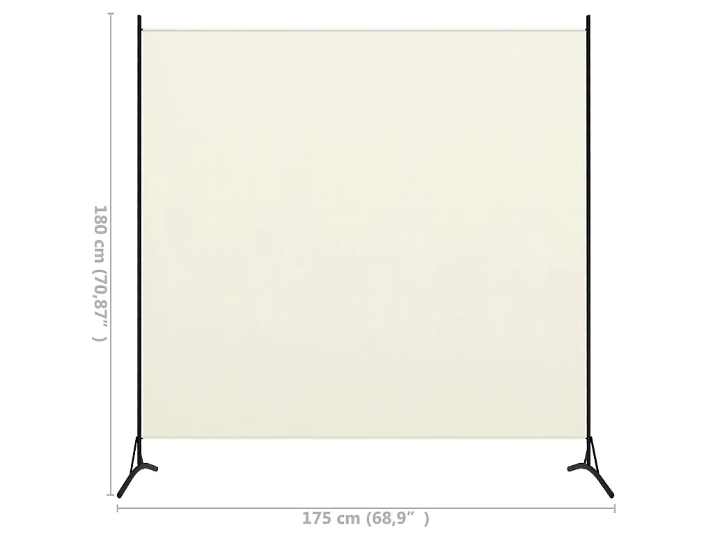 Cloison de séparation blanc 175x180 cm tissu