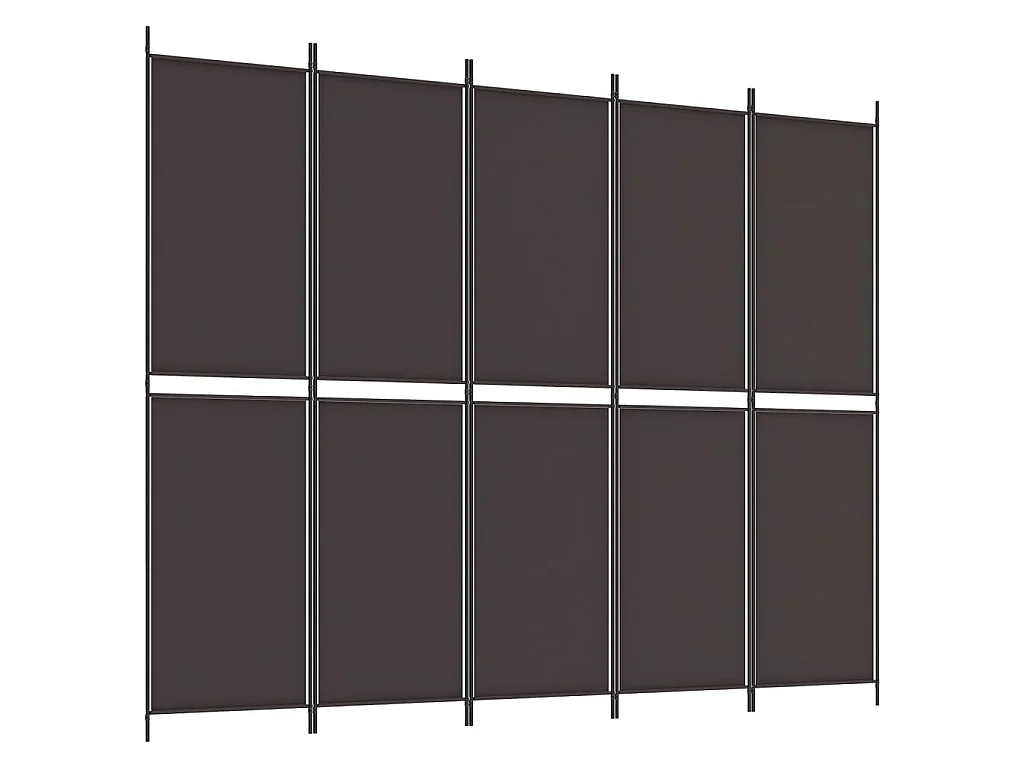 5-tlg. Paravent Braun 250x200 cm Stoff