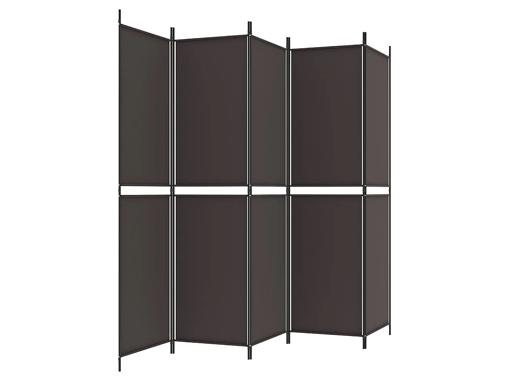 5-tlg. Paravent Braun 250x200 cm Stoff