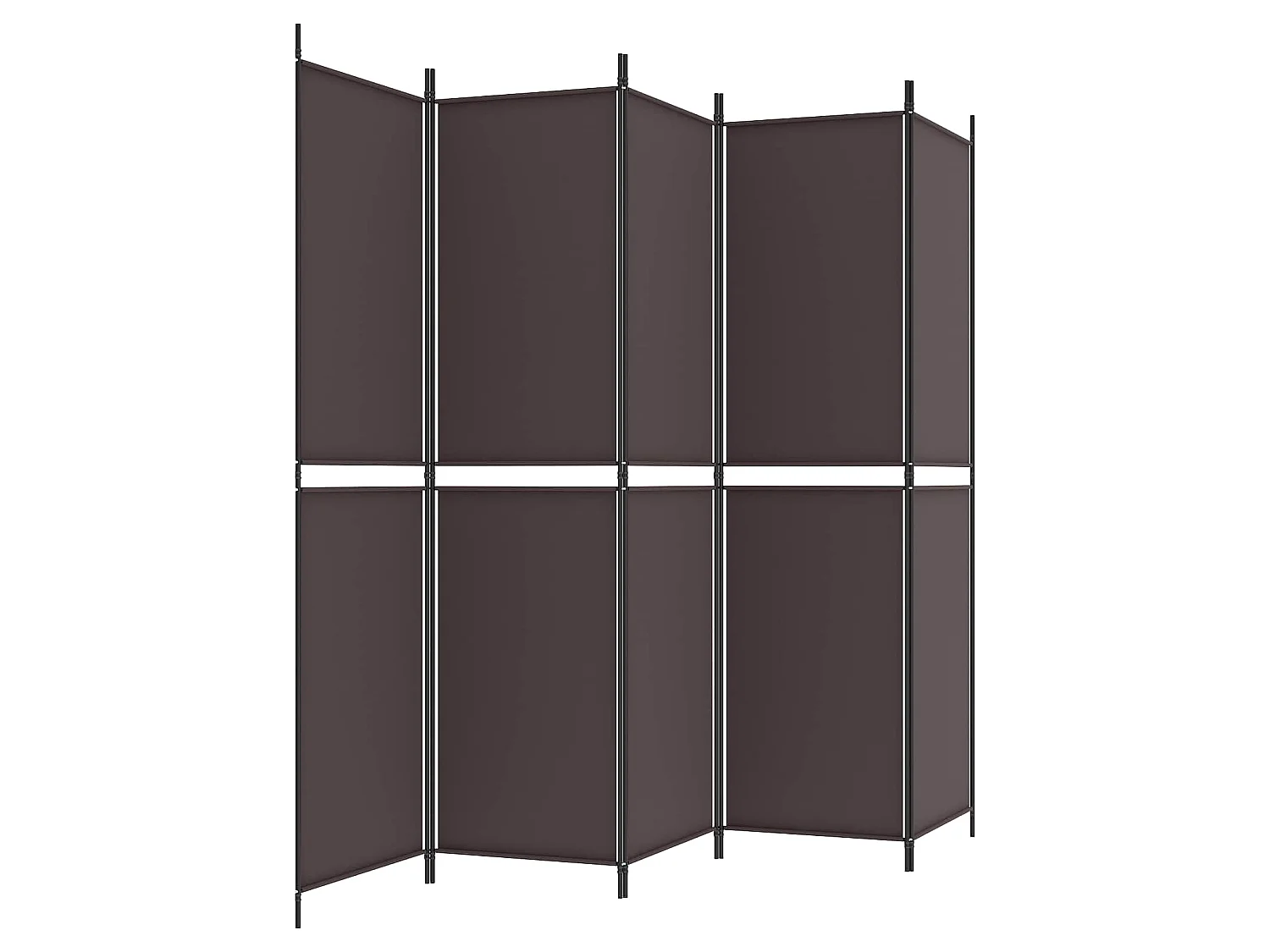 Paravent 5 panneaux Marron 250x200 cm Tissu