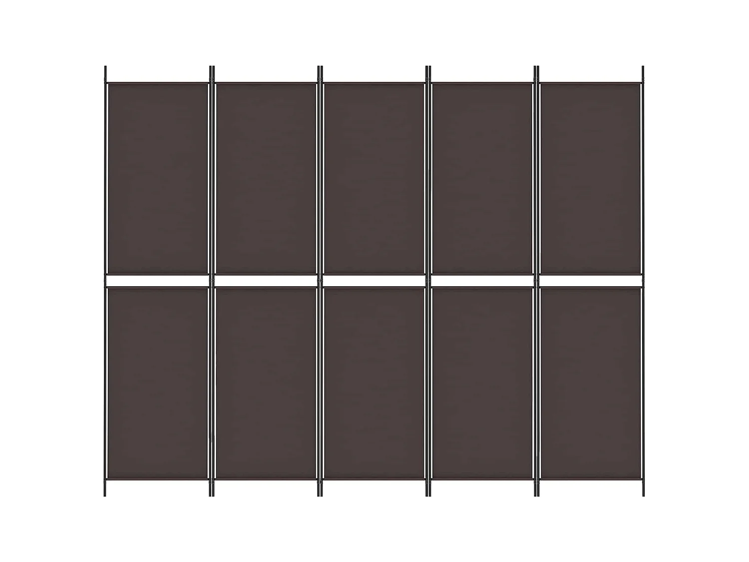 Paravent 5 panneaux Marron 250x200 cm Tissu