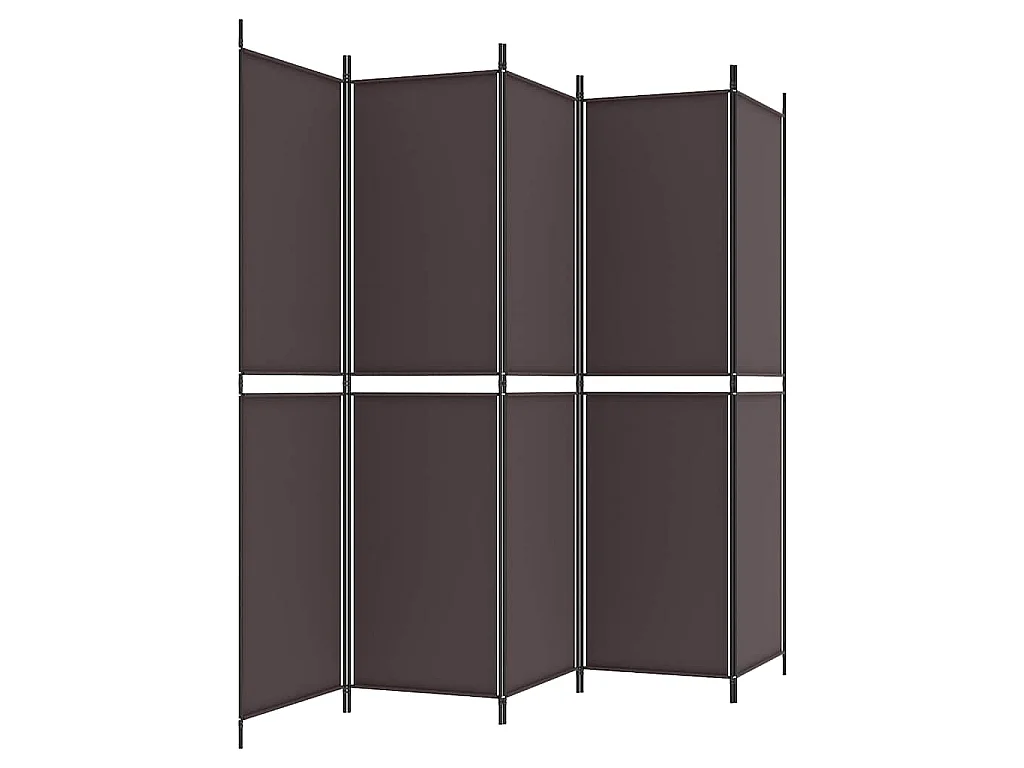 Kamerscherm met 5 panelen 250x200 cm stof bruin