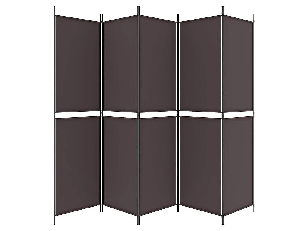 Kamerscherm met 5 panelen 250x200 cm stof bruin
