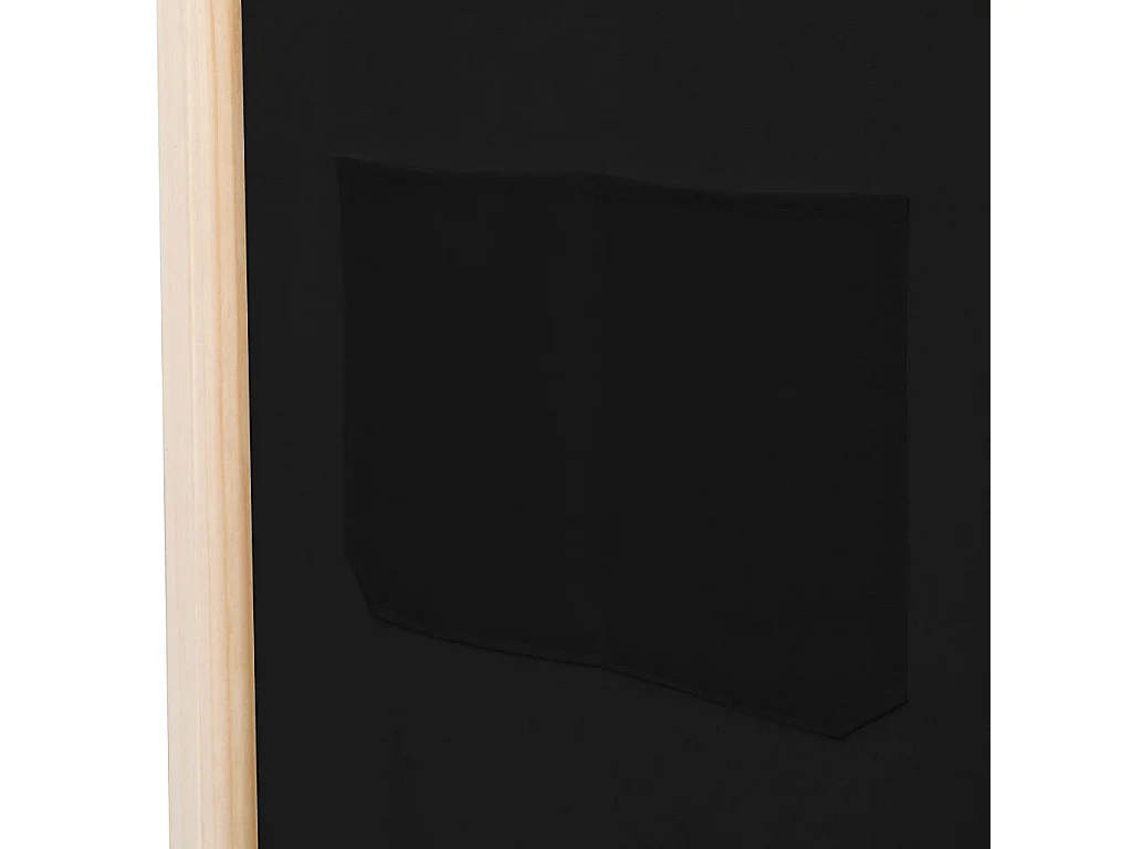 Biombo divisor de 5 paneles de tela negro 200x170x4 cm