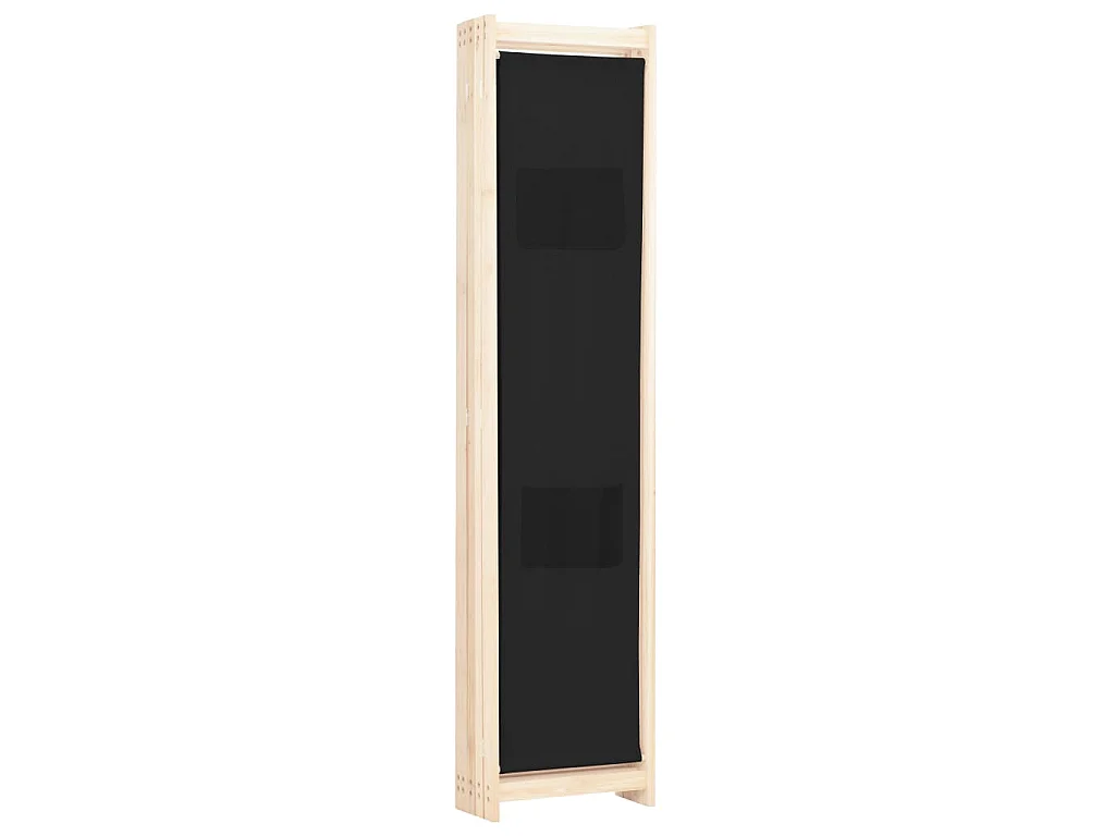 Paravent 5 panneaux Noir 200 x 170 x 4 cm Tissu