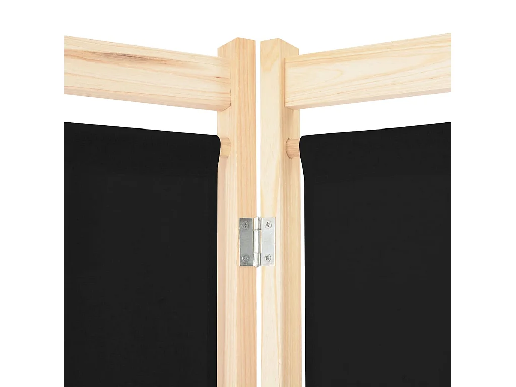 Paravent 5 panneaux Noir 200 x 170 x 4 cm Tissu