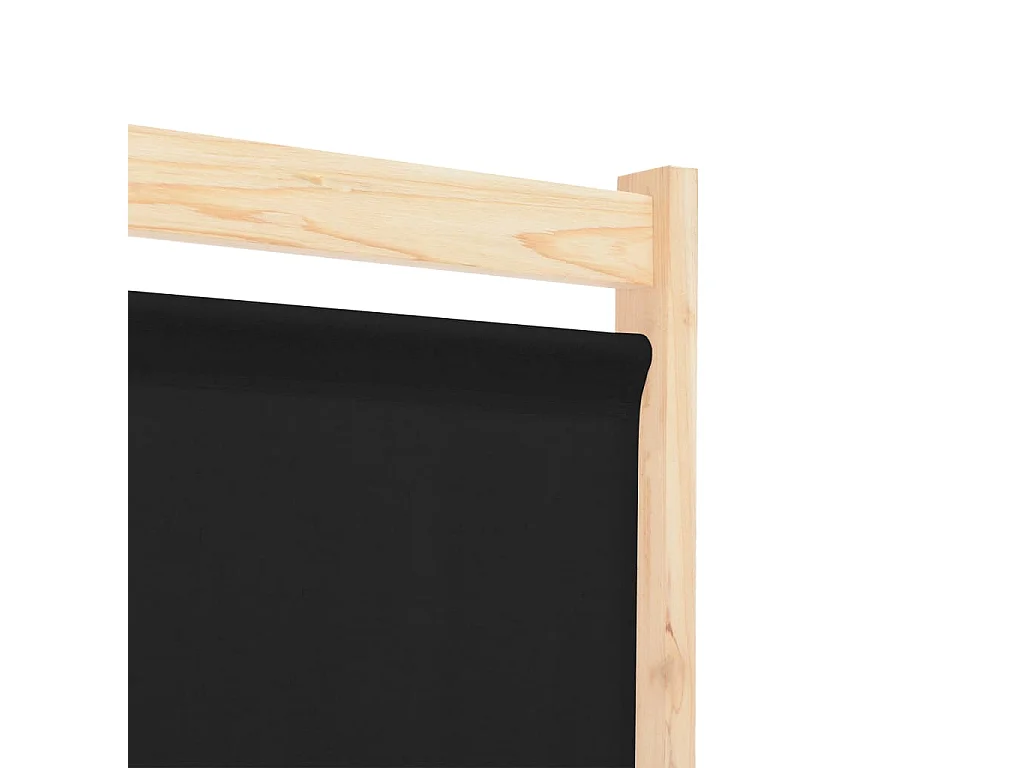 Paravent 5 panneaux Noir 200 x 170 x 4 cm Tissu