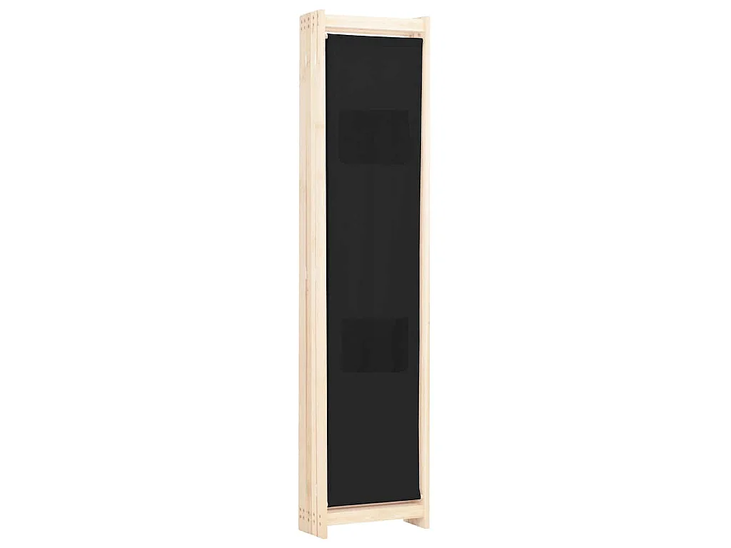 Paravent 5 panneaux Noir 200 x 170 x 4 cm Tissu