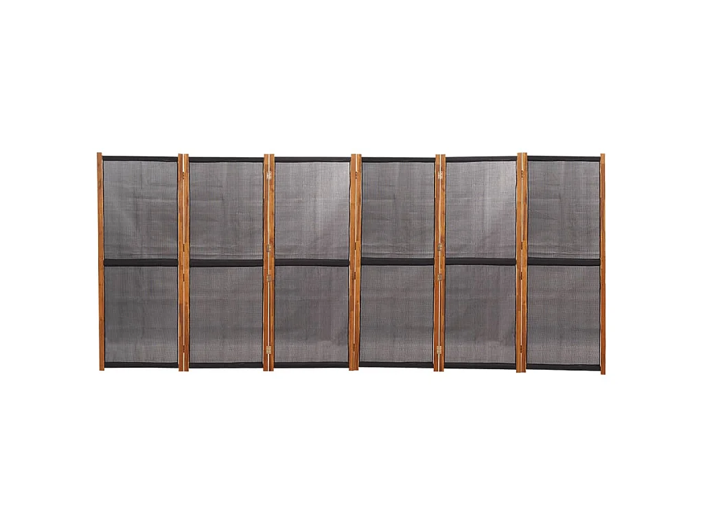 Biombo divisor de 6 paneles negro 420x180 cm