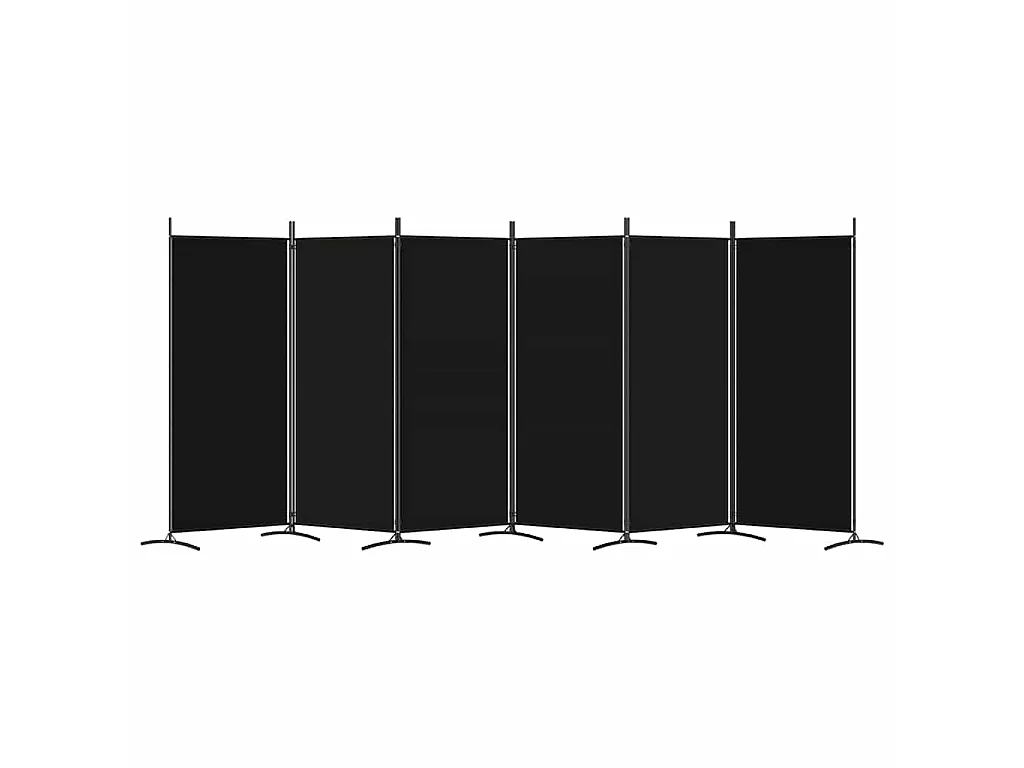 Cloison de séparation 6 panneaux Noir 520x180 cm Tissu